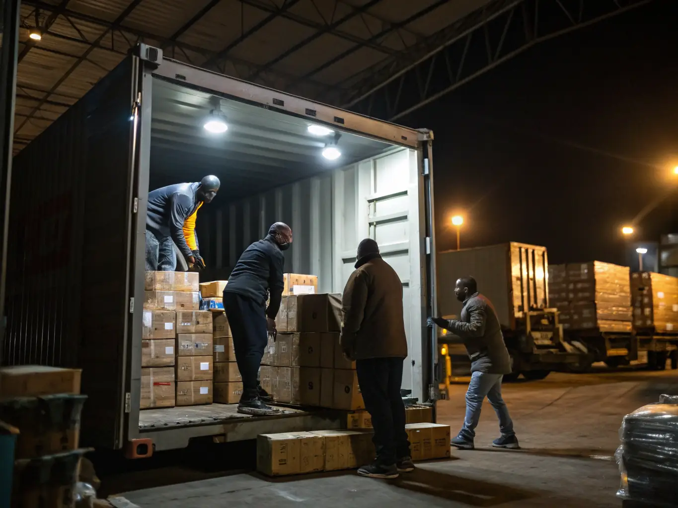 An image depicting a fast and efficient shipping process, with packages labeled and ready for dispatch. The scene conveys reliability and speed in Otetophone.com's logistics operations.